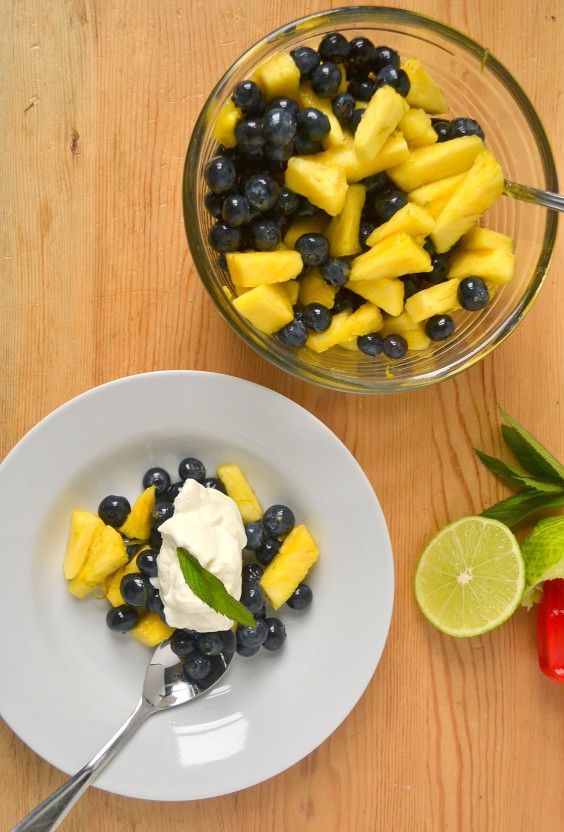 pineapple and blueberry fruit salad