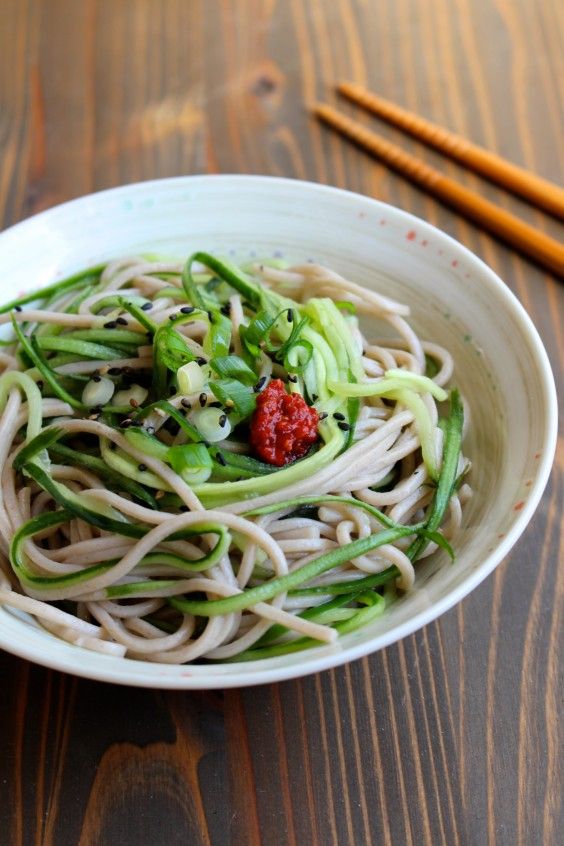 Vegetarian Recipes: Sweet and Sour Cucumber Noodles with Soba by Frugal Nutrition