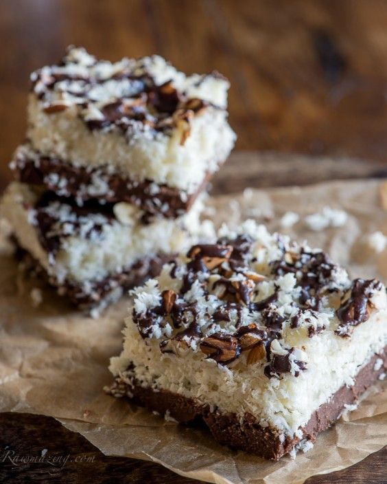 raw almond joy bars