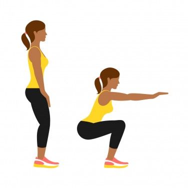 Illustration of a woman doing a squat