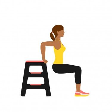 Illustration of a woman doing a tricep dip