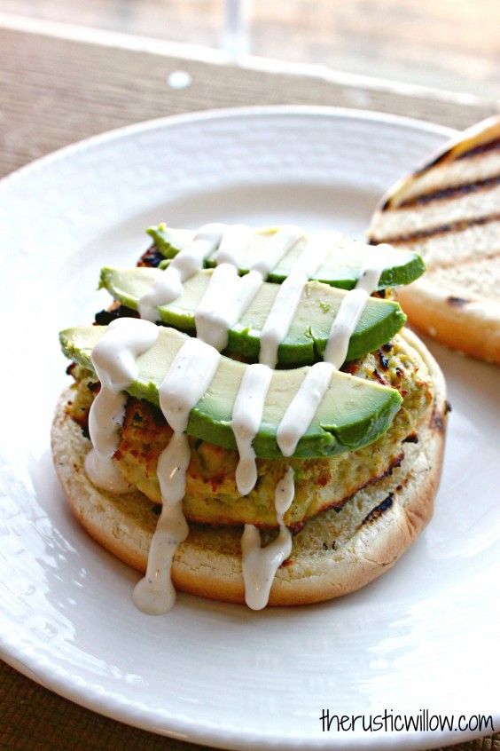 8. Avocado, Feta, and Ranch Chicken Burgers