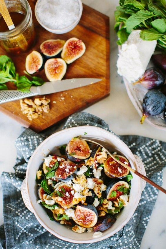 2. Fig, Mint, and Goat Cheese Salad