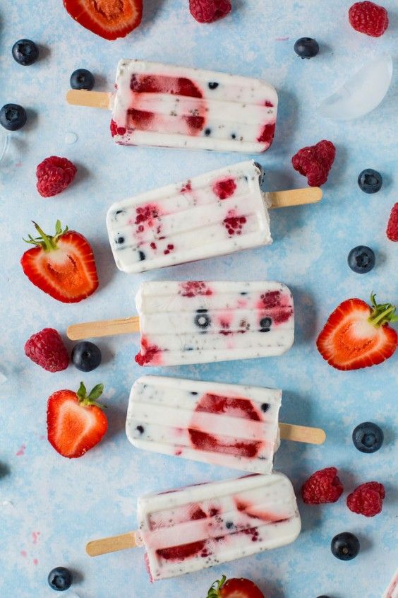 1. Fruity Chia Seed Coconut Popsicles