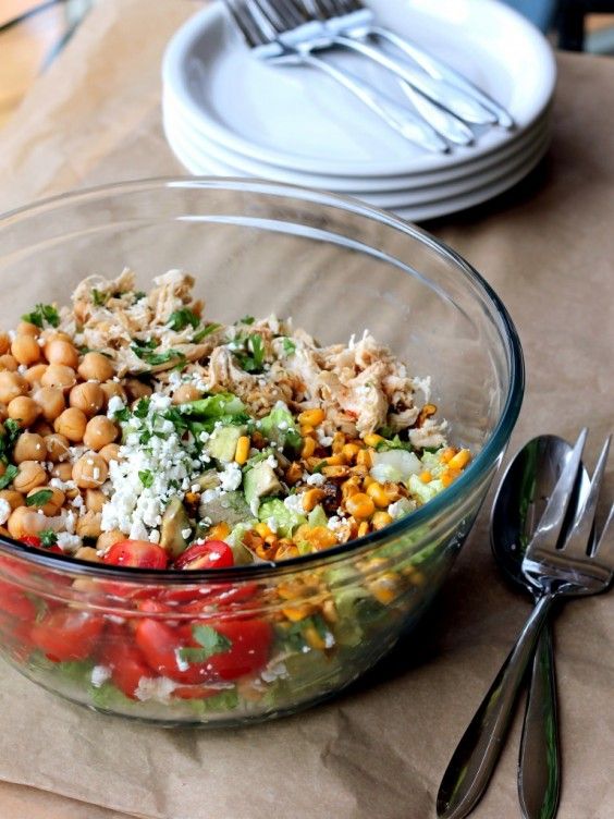 5. Healthy Chicken Chickpea Chopped Salad