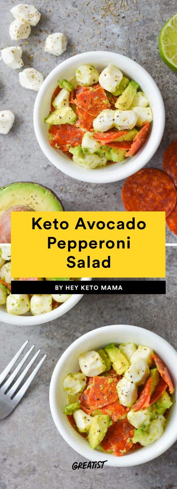 Keto Avocado Pepperoni Salad