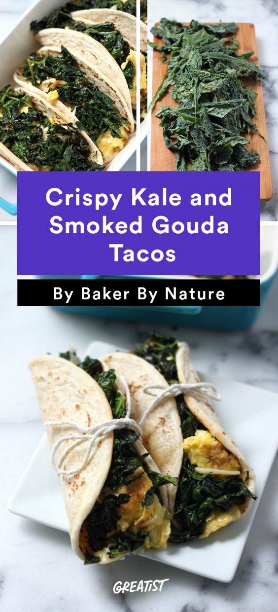 Scrambled Egg Recipes: Crispy Kale and Smoked Gouda Tacos