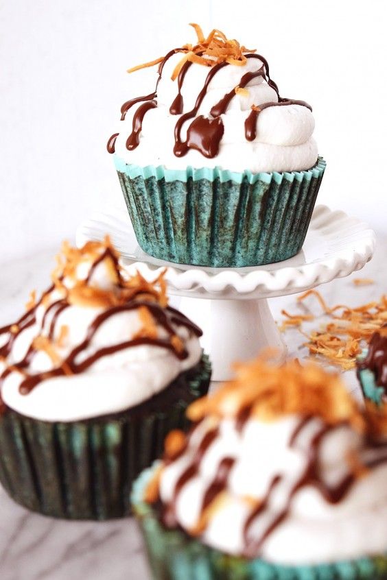 3. Vegan Chocolate Caramel Coconut Cupcakes