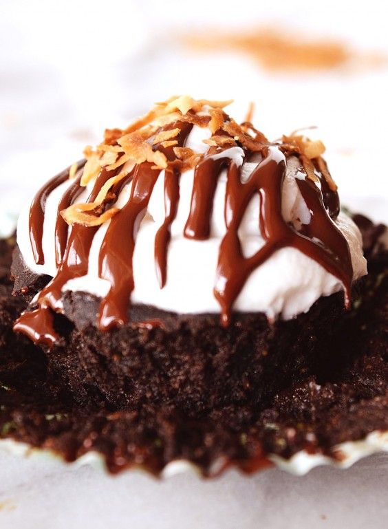 1. Vegan Chocolate Caramel Coconut Cupcakes