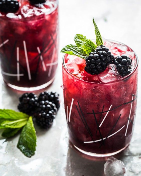 herb cocktails: Blackberry Mint Julep