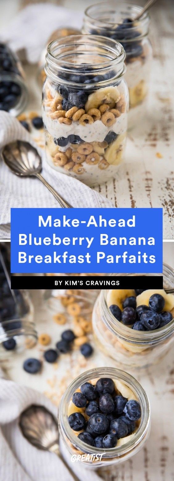 3. Make-Ahead Blueberry Banana Breakfast Parfaits