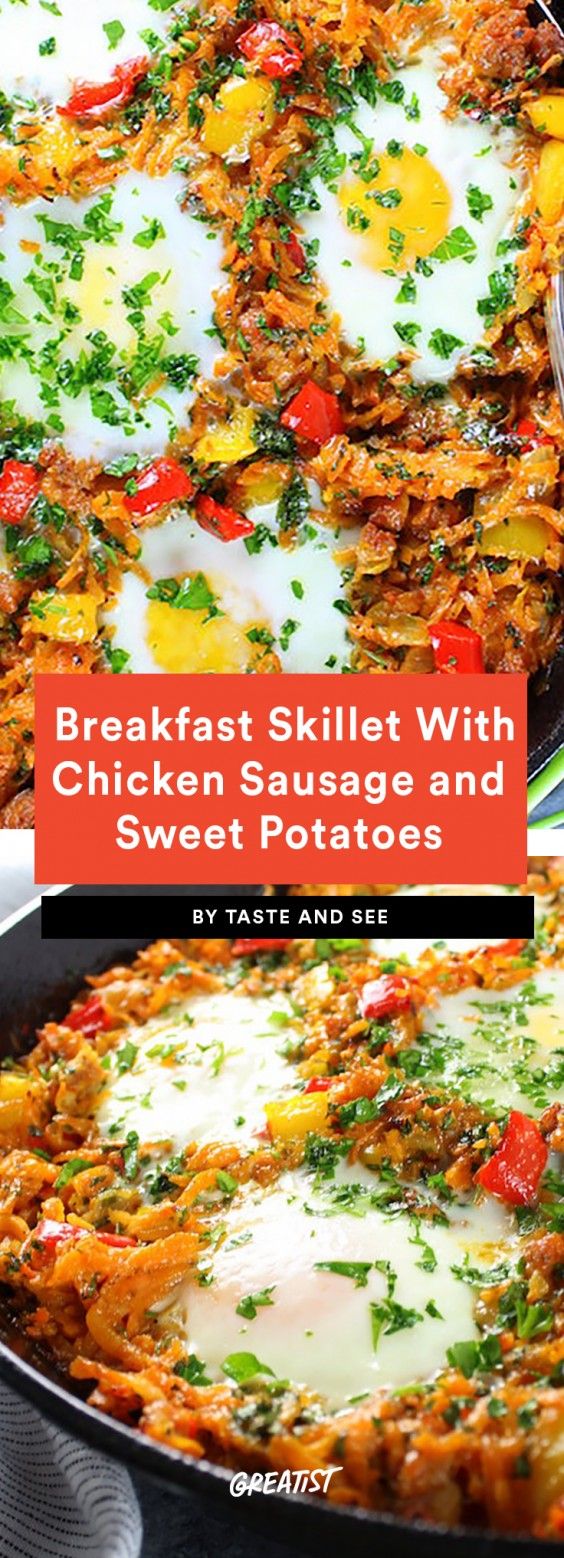 Breakfast Skillet With Chicken Sausage and Sweet Potatoes Recipe