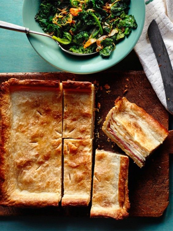 1. Ham and Swiss Slab Pie