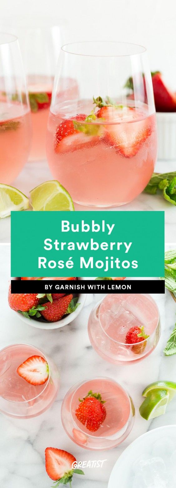 8. Bubbly Strawberry Rosé Mojitos