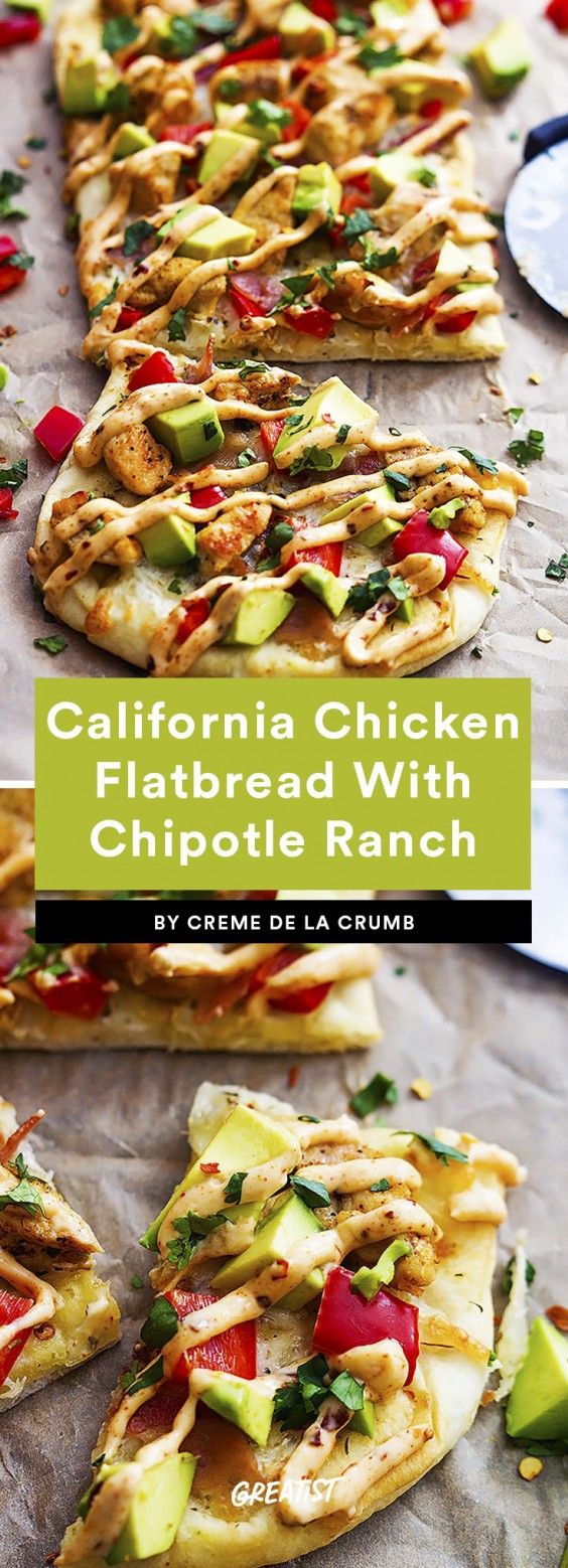 5. California Chicken Flatbread With Chipotle Ranch Sauce