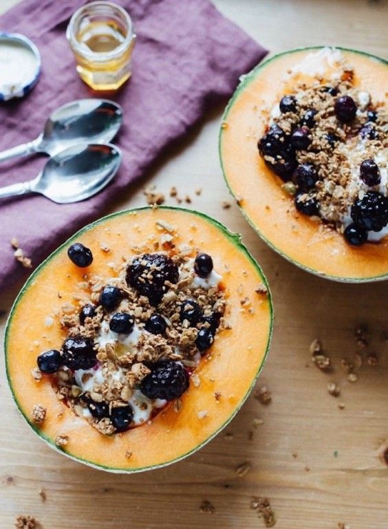 2. Cantaloupe Breakfast Bowls