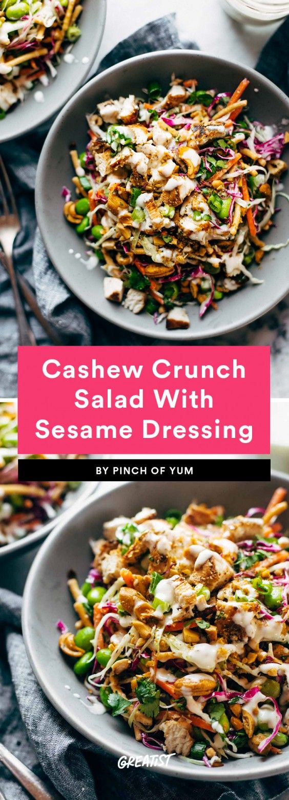 1. Cashew Crunch Salad With Sesame Dressing