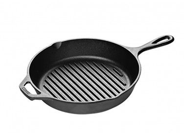 1. Lodge Cast Iron 10.5-Inch Square Cast Iron Grill Pan