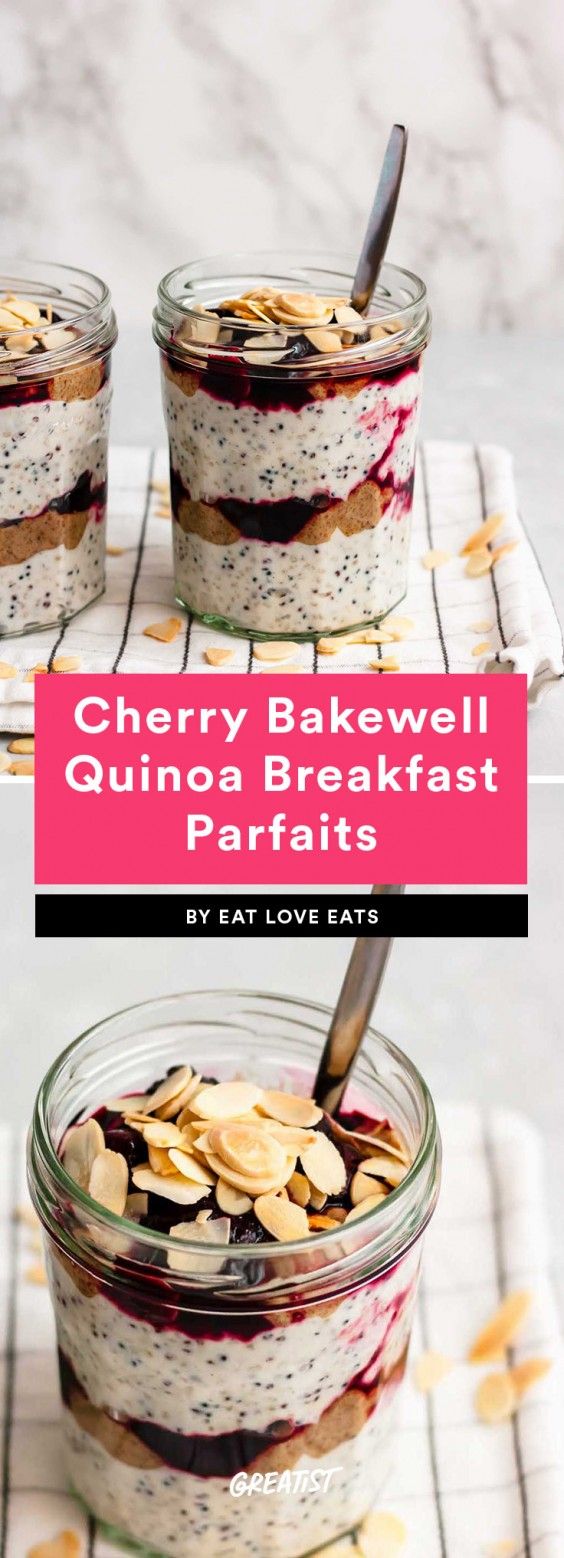 9. Cherry Bakewell Quinoa Breakfast Parfaits