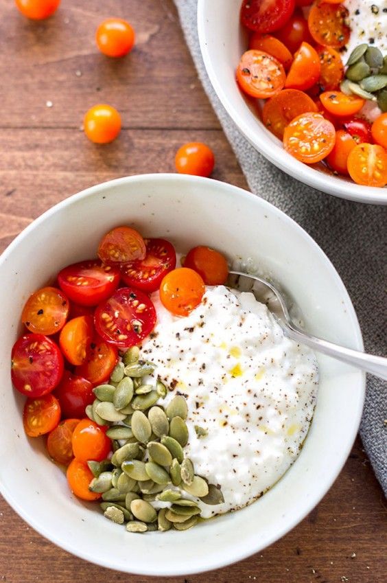 13. Cottage Cheese With Tomatoes and Pepitas