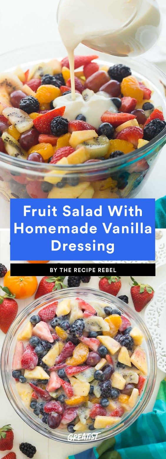 3. Creamy Fruit Salad With Homemade Vanilla Dressing