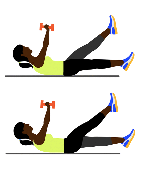 Exercises While Lying Down Using Dumbbells