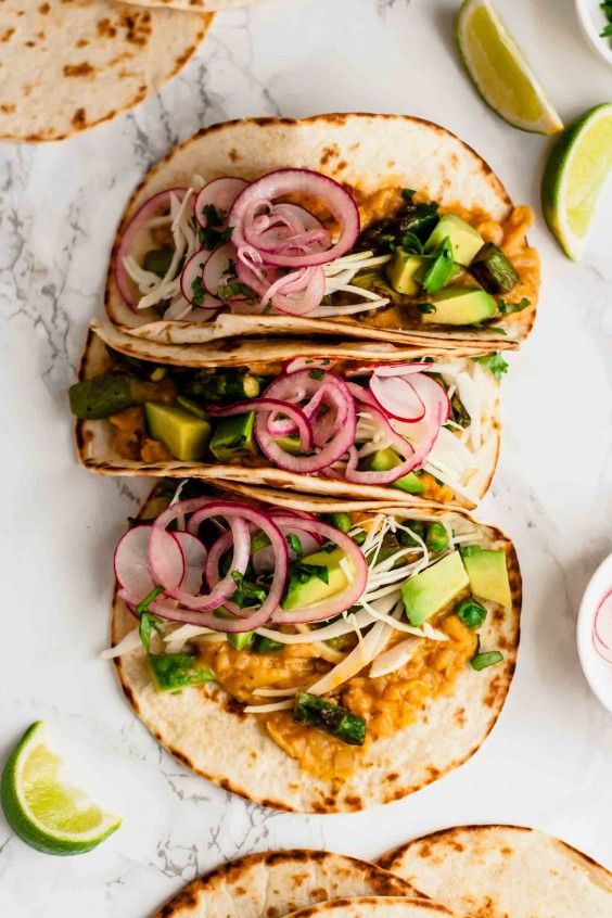 4. Vegan Tacos With Refried Cannellini Beans and Asparagus