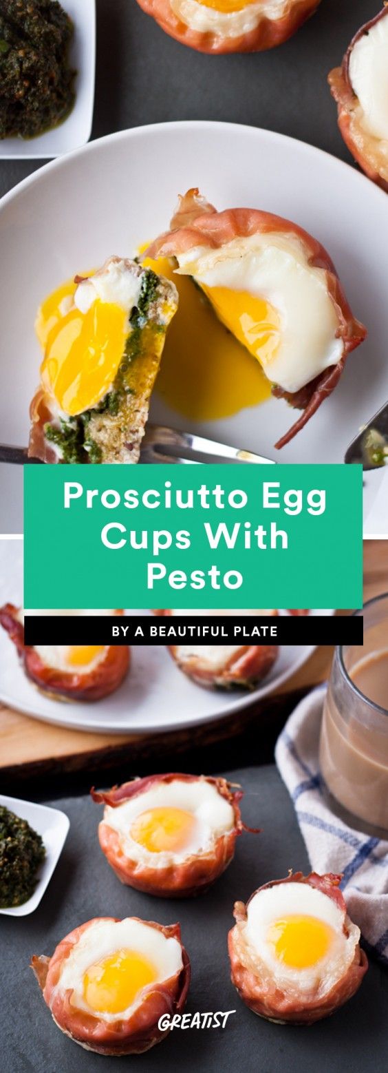 Prosciutto Egg Cups With Pesto