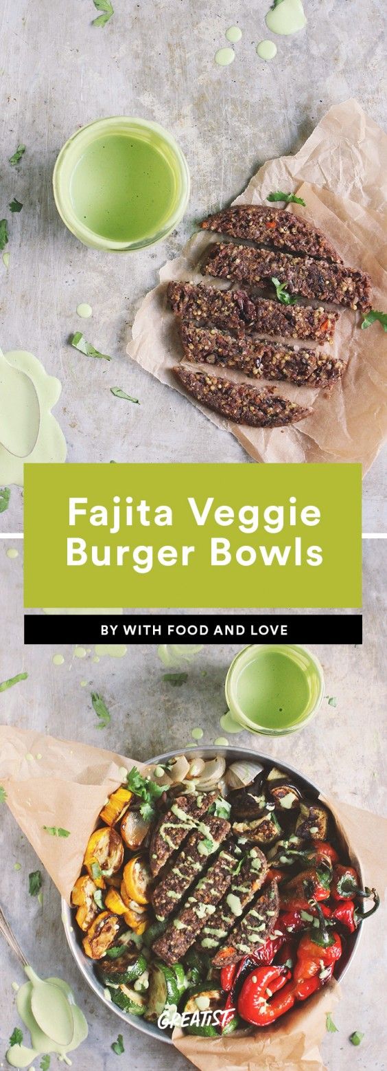 Fajita Veggie Burger Bowls