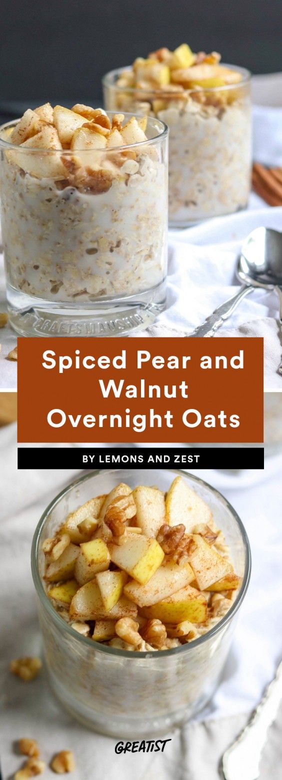 1. Spiced Pear and Walnut Overnight Oats