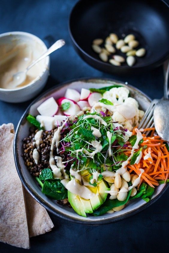 20 Gluten-Free Lunches: Minted Lentil Veggie Bowl