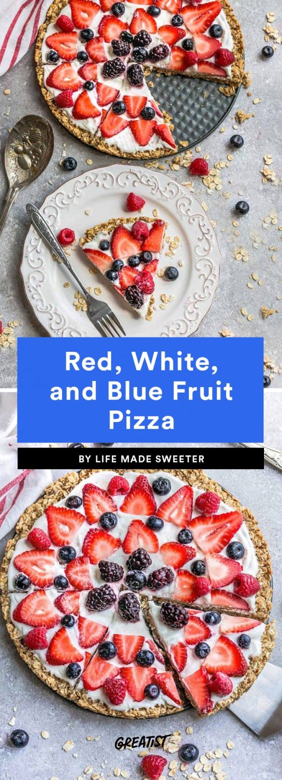 Red, White, and Blue Fruit Pizza