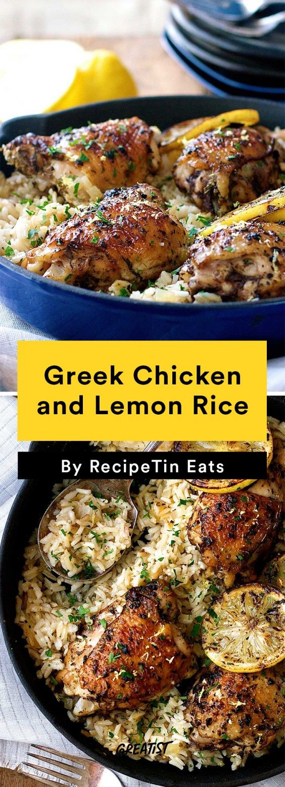 Chicken Thigh Recipes: Greek Chicken and Lemon Rice