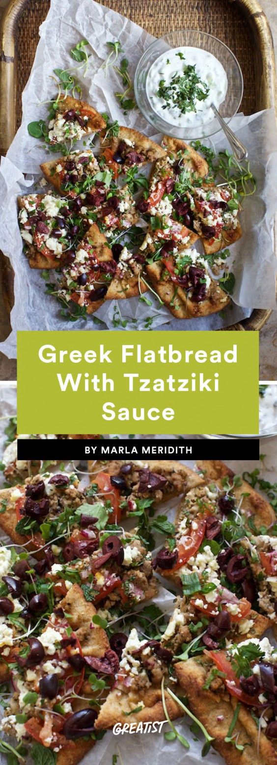 2. Greek Flatbread With Tzatziki Sauce