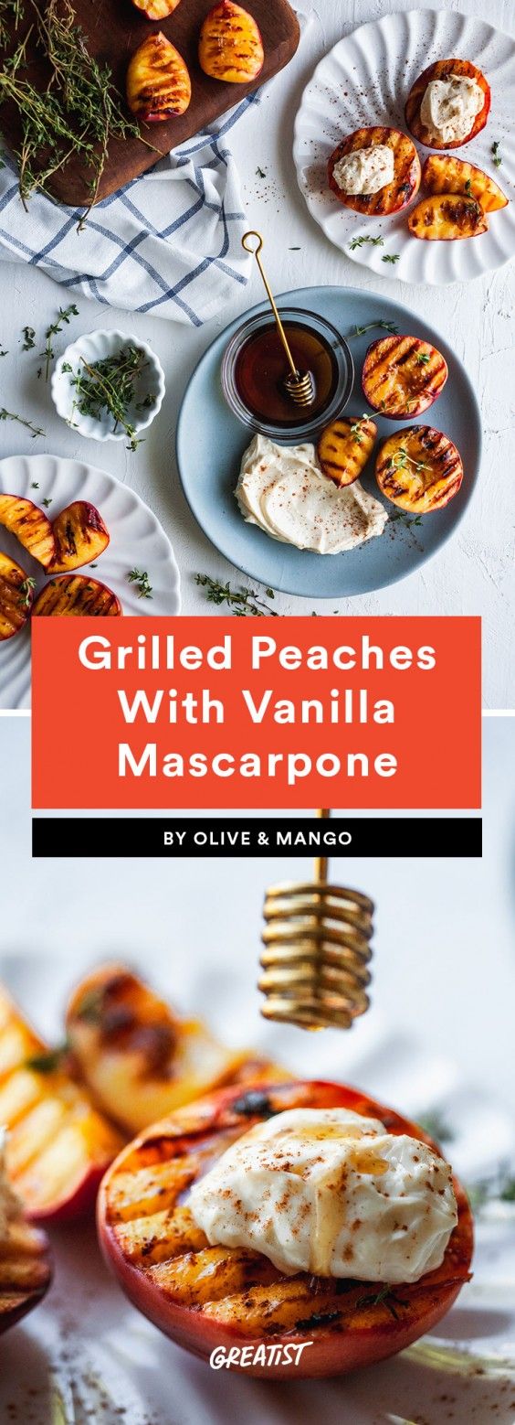 1. Grilled Peaches With Vanilla Maple Mascarpone