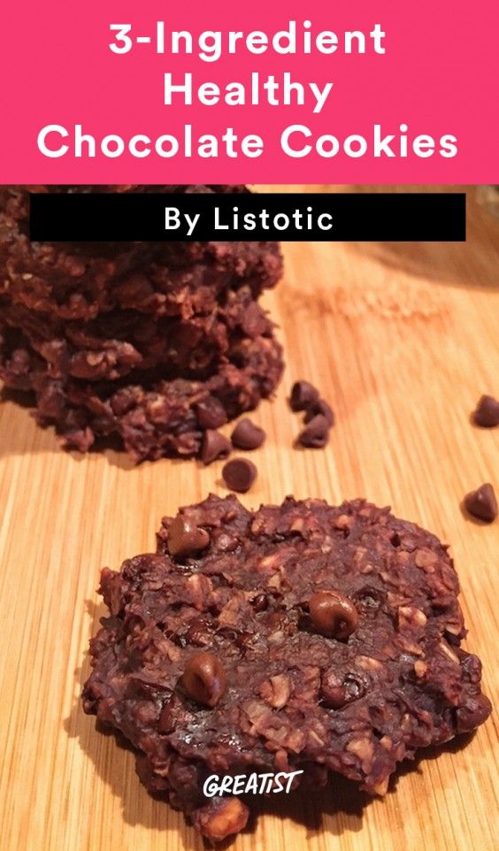 2. 3-Ingredient Healthy Chocolate Cookies