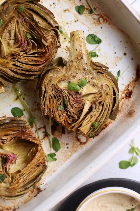 5. Roasted Artichokes With Creamy Cashew Aioli