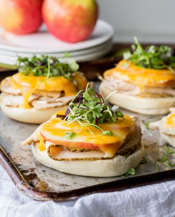 2. Turkey Apple Cheddar Bagel Melts