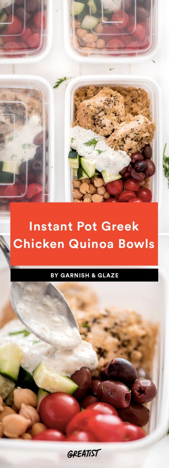 Instant Pot Greek Chicken Quinoa Bowls