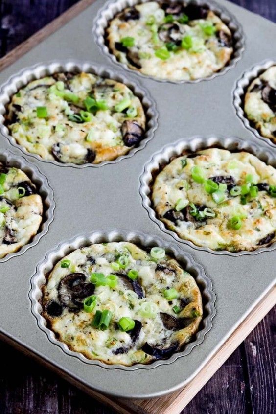 3. Baked Mini Frittatas With Mushrooms, Cottage Cheese, and Feta