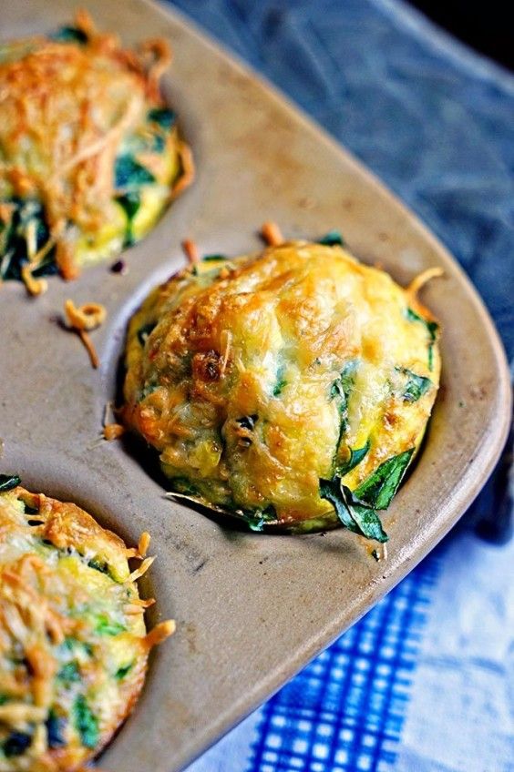 1. Breakfast Sausage Egg Cups With Spinach and Parmesan