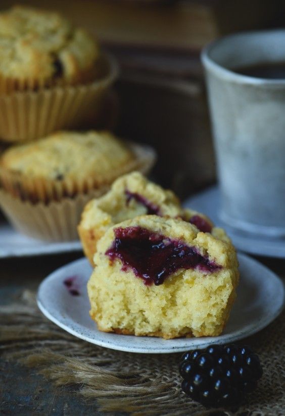 Blackberry-Filled Lemon Almond Flour Muffins Recipe