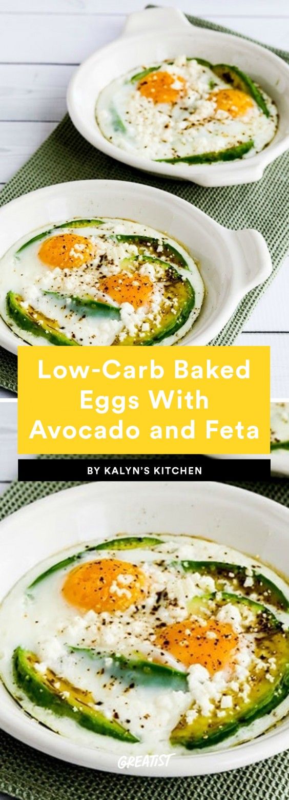 5. Low-Carb Baked Eggs With Avocado and Feta