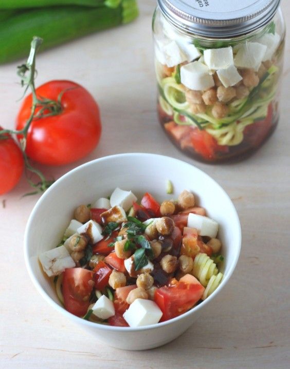 7. Zucchini Noodle Caprese Salad