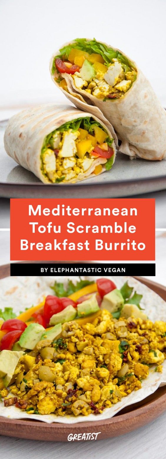 2. Mediterranean Tofu Scramble Breakfast Burrito