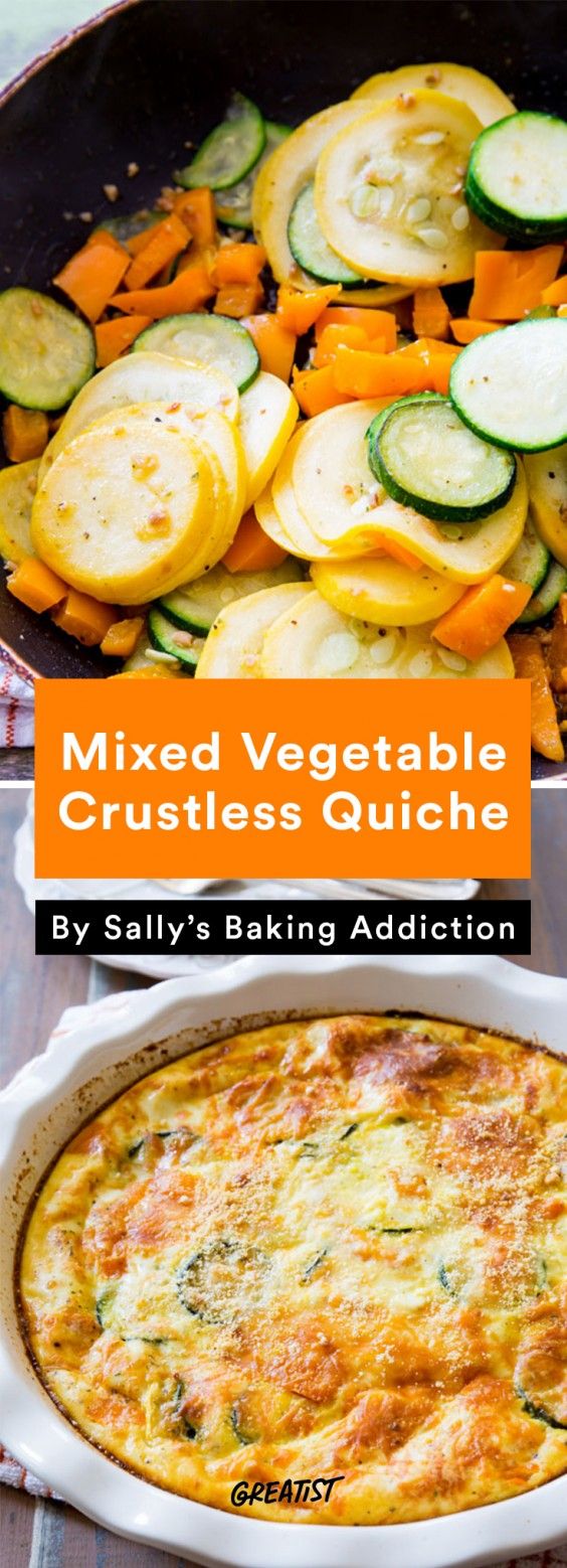 Mixed Vegetable Crustless Quiche Recipe