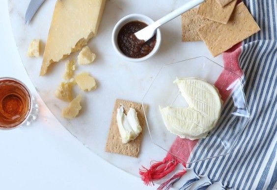 Murray&#039;s cheese plate with crackers and jam