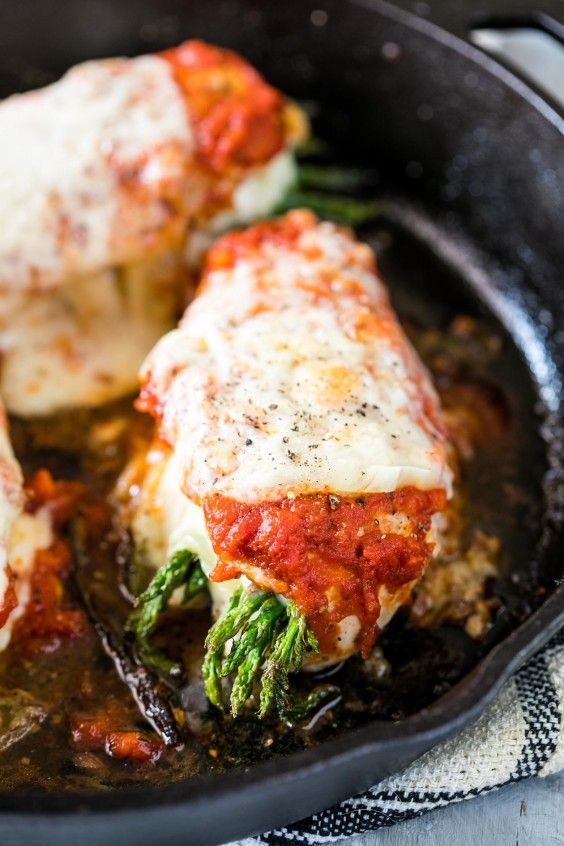 5. Asparagus Stuffed Chicken Parmesan