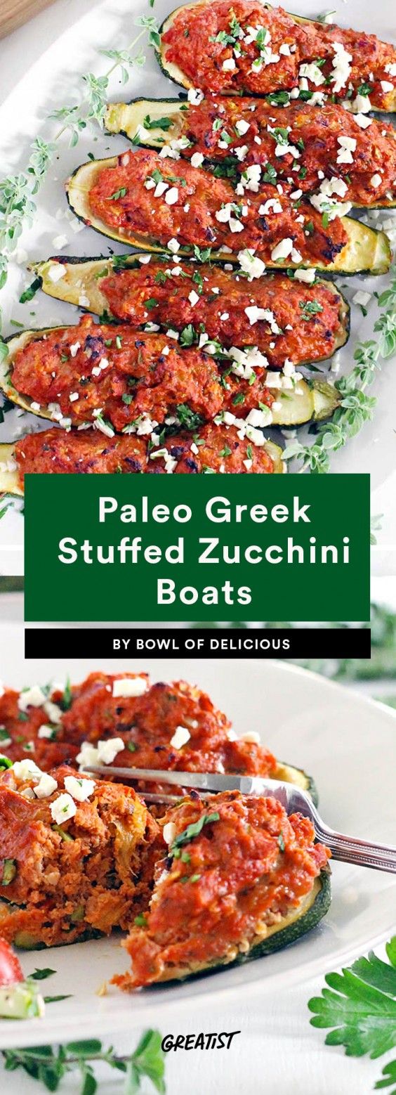 3. Paleo Greek Stuffed Zucchini Boats