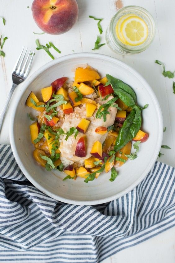 2. Instant Pot Peach Chicken and Basil